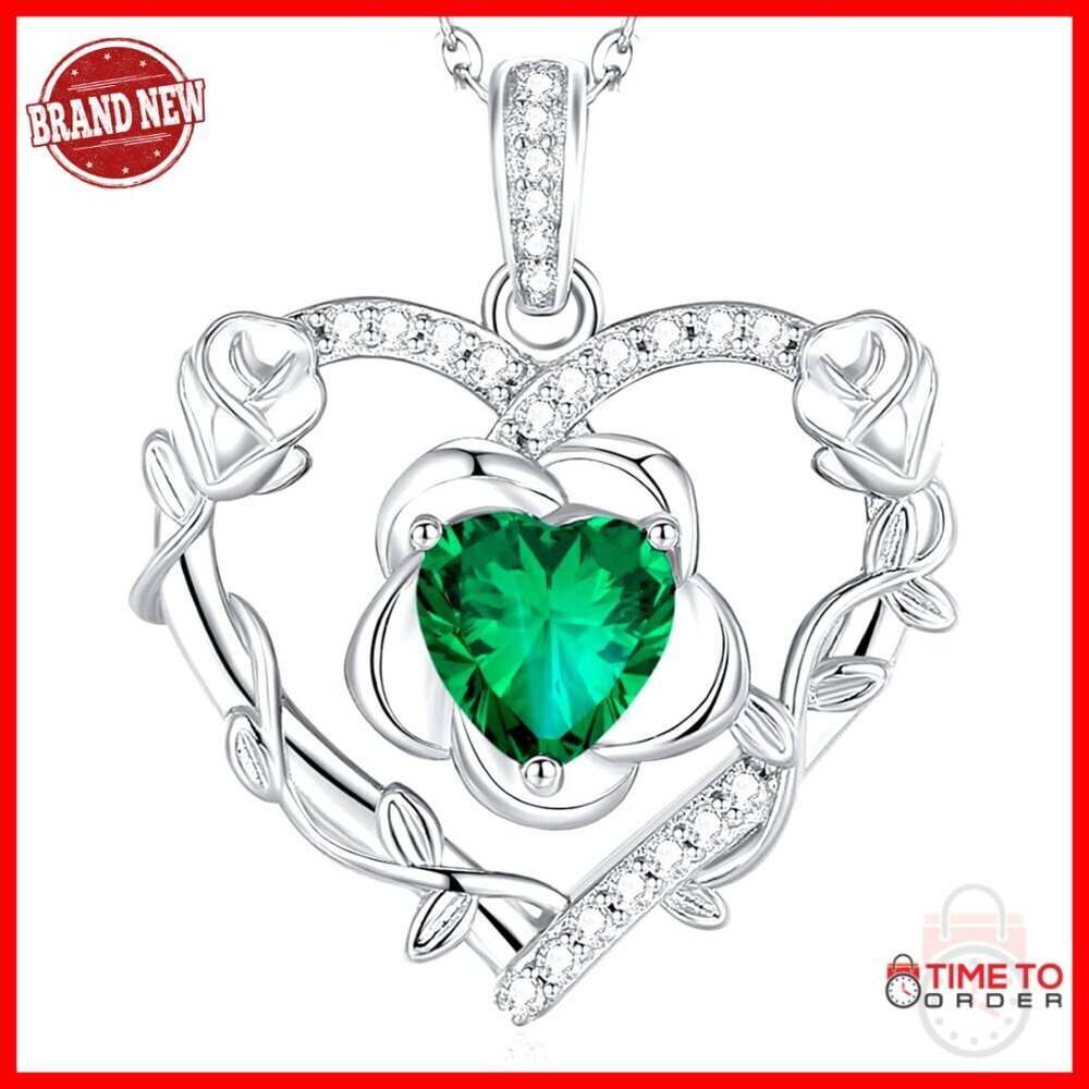 Sterling Silver Heart Pendant Necklace with Adjustable Chain for Women